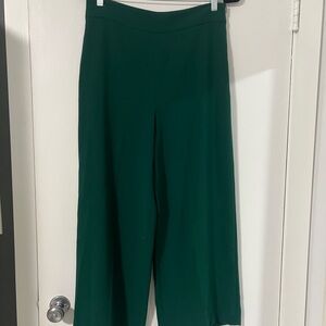 Zara Dark Green Cropped Wide Leg Pants